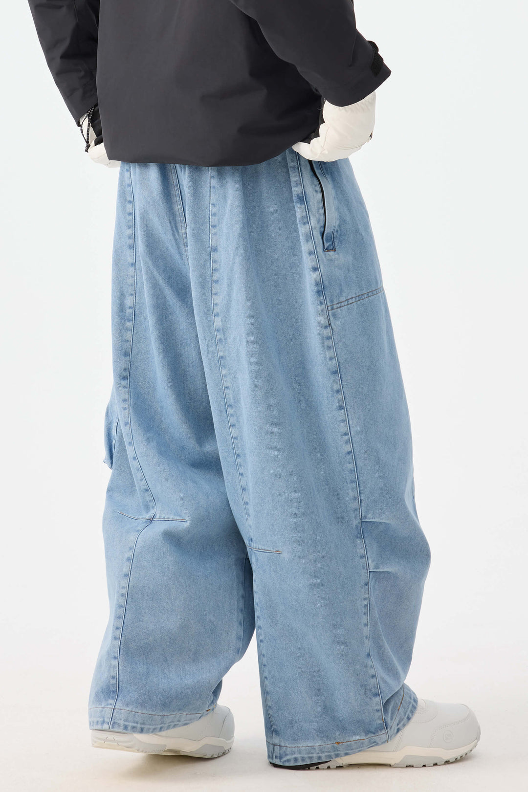 Men's Denim Baggy Oxford Wear-Resistant Snow Pants