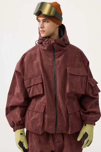 Men's Waterproof Corduroy Snow Jacket